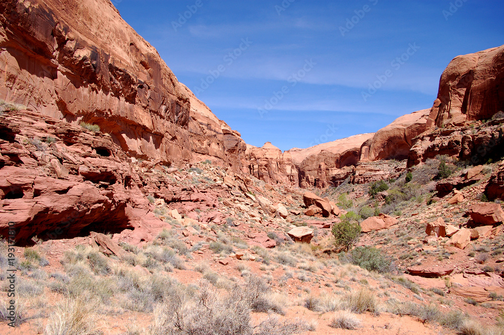 Red rock canyon in Southern Utah desert