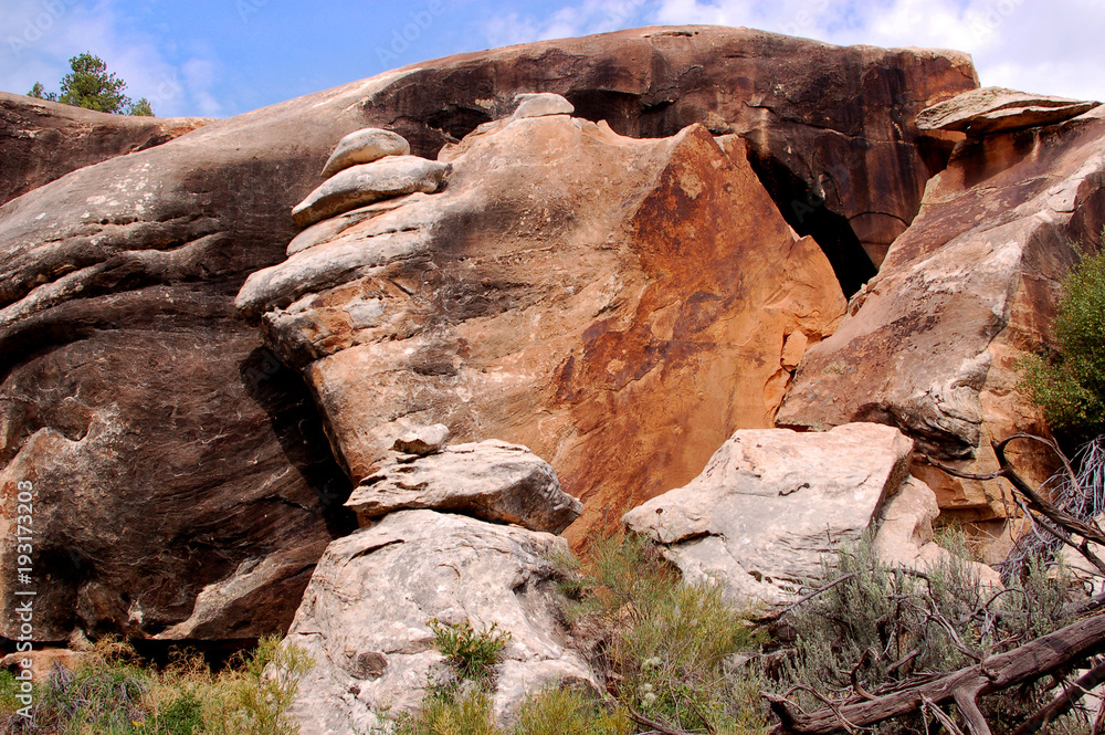Red rock canyon wall in Southern Utah Bears Ears area. Red rock canyon wall in Southern Utah Bears Ears area.