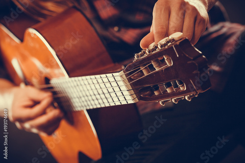 Closeup on musical instrument.
