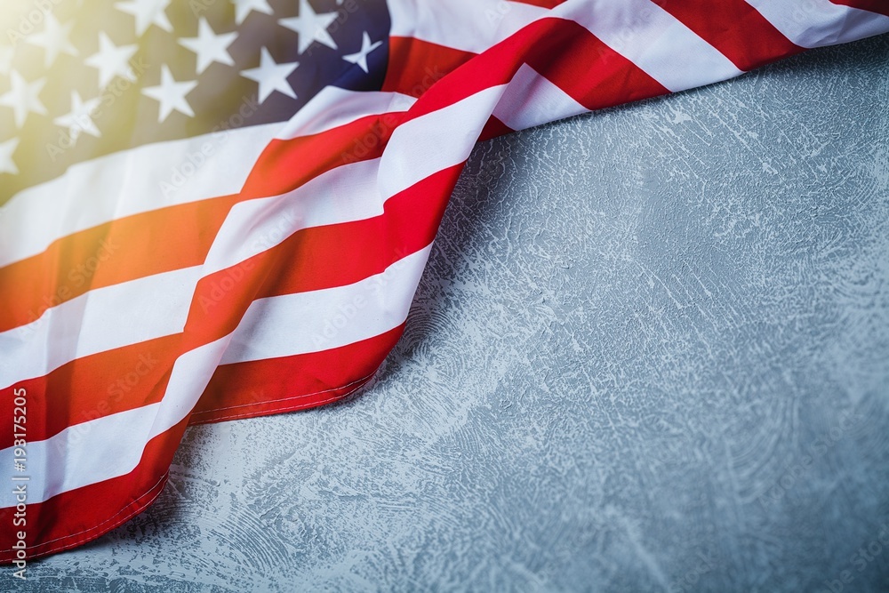 Obraz premium USA flag on grey background