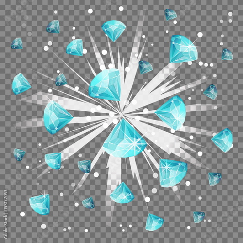 Diamond gem light beam lens flare explosion