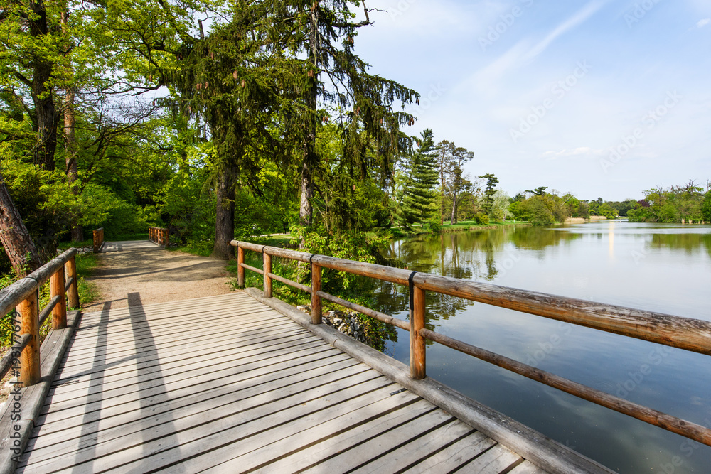Fototapeta premium Wooden bridge over lake