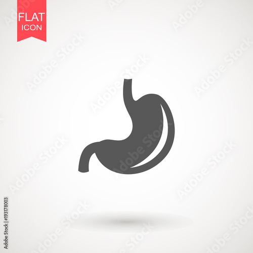Stomach flat icon. Single high quality symbol of human body for web design or mobile app. Signs of stomach for design logo, visit card, etc. Pictogram of stomach