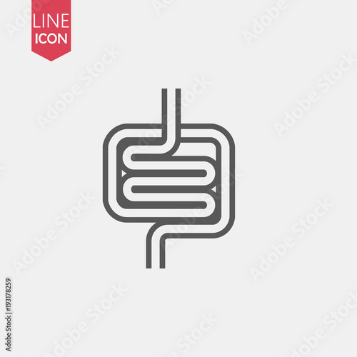 Intestines flat icon. Single high quality outline symbol of human body for web design or mobile app. Thin line signs of Intestines for design logo, visit card, etc. Outline pictogram of Intestines