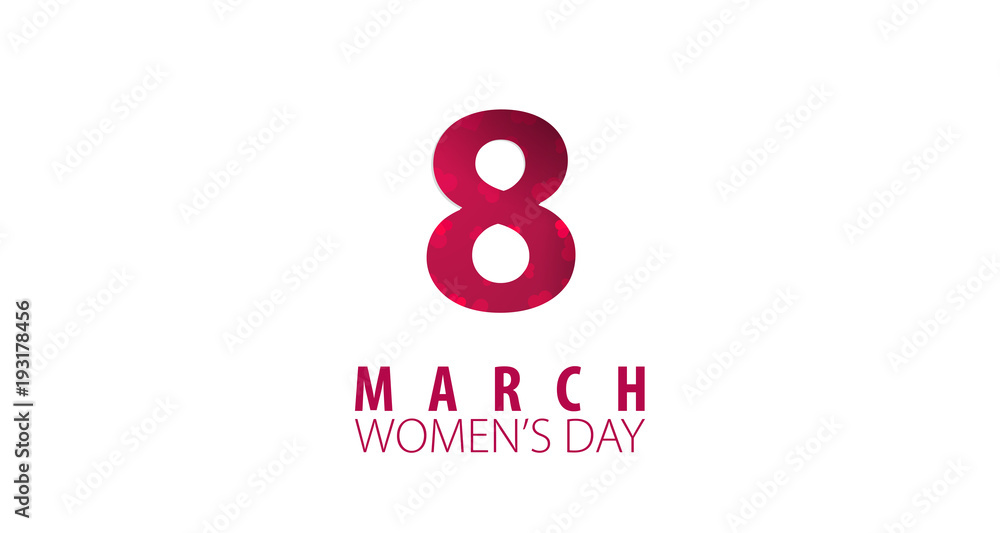 8 March International Women's Day greeting card with heards. Vector illustration 8 March International Women's Day greeting card with heards. Vector illustration