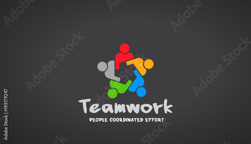Teamwork People Logo. Vector Design Illustration