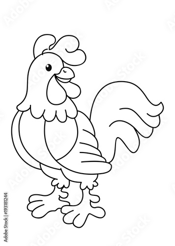 coloring book with farm animal, vector