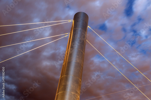 Pylon Detail of the Soleri Bridge across the Salt River Project Canal in the Waterfront district of Downtown Scottsdale, Arizona USA photo