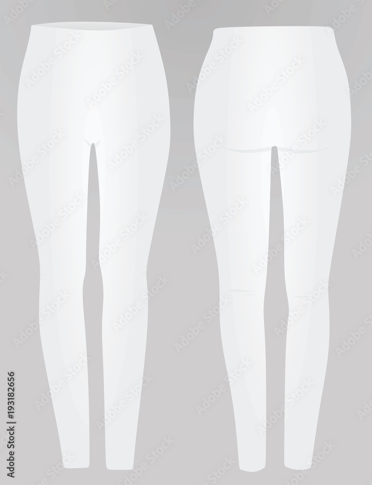 White legging tight pants. vector illustration White legging tight pants. vector illustration