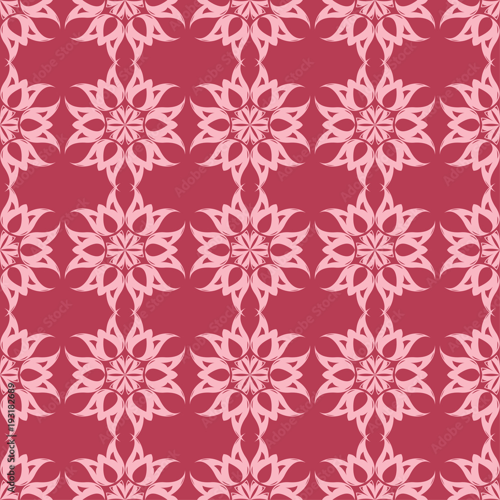 Red floral seamless pattern Red floral seamless pattern