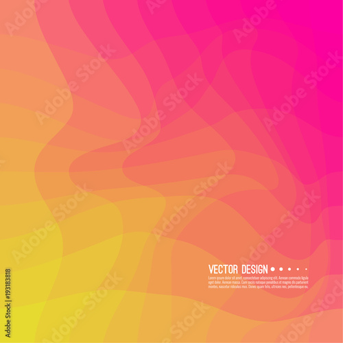 Distorted wave colorful texture. Abstract dynamical rippled surface. Vector stripe deformation background. Transition and gradation of color.