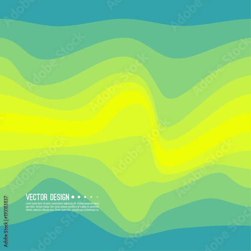 Distorted wave colorful texture. Abstract dynamical rippled surface. Vector stripe deformation background. Transition and gradation of color.