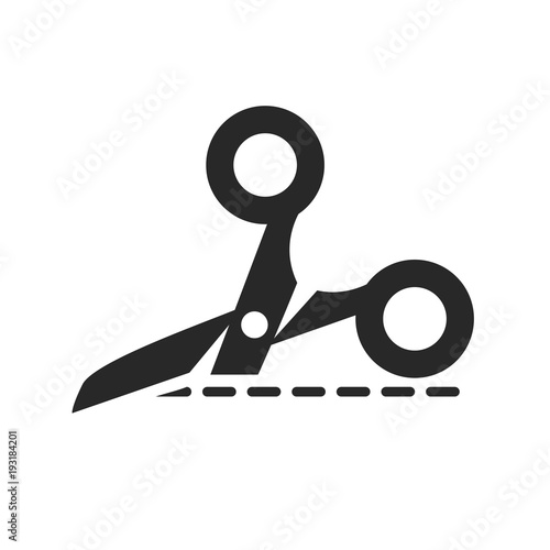 Gutting scissors flat vector icon