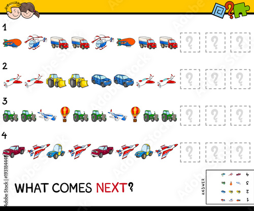 complete the pattern with vehicles game