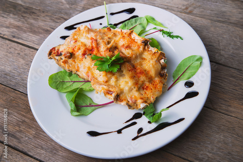 Seafood baked in the sink