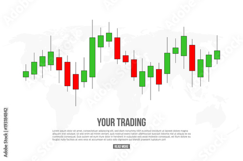 Creative vector illustration of forex trading diagram signals isolated on background. Buy, sell indicators with japanese candles pattern, exchange financial market graph. Candlestick chart element