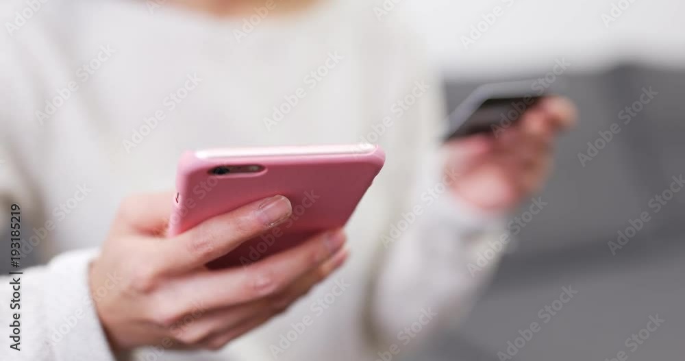 Using mobile phone for online shopping with credit card Using mobile phone for online shopping with credit card
