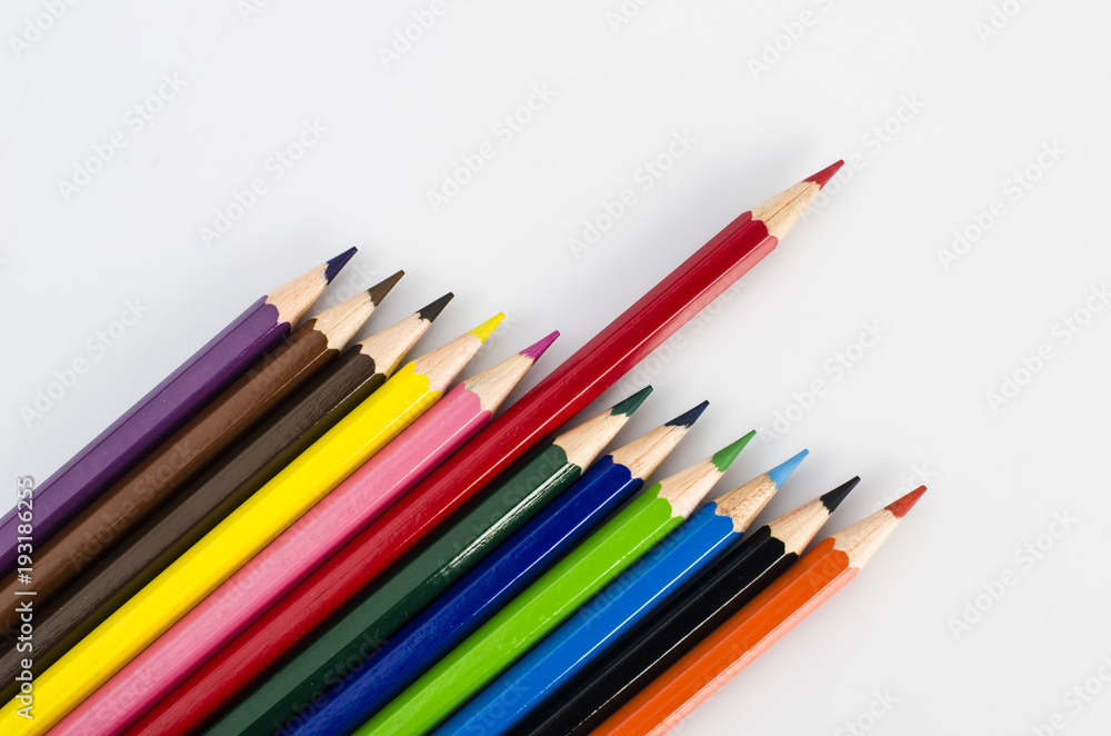 colored pencils and white background colored pencils and white background