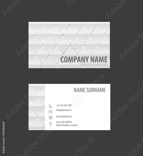 Bussines Card Design With Abstract Pyramids Background
