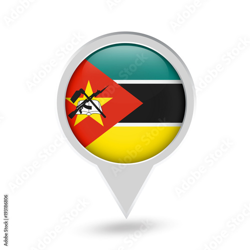 Mozambique Flag Round Pin Icon