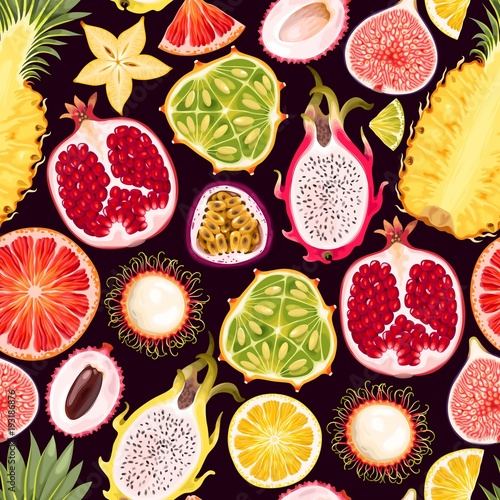 Seamless exotic friut