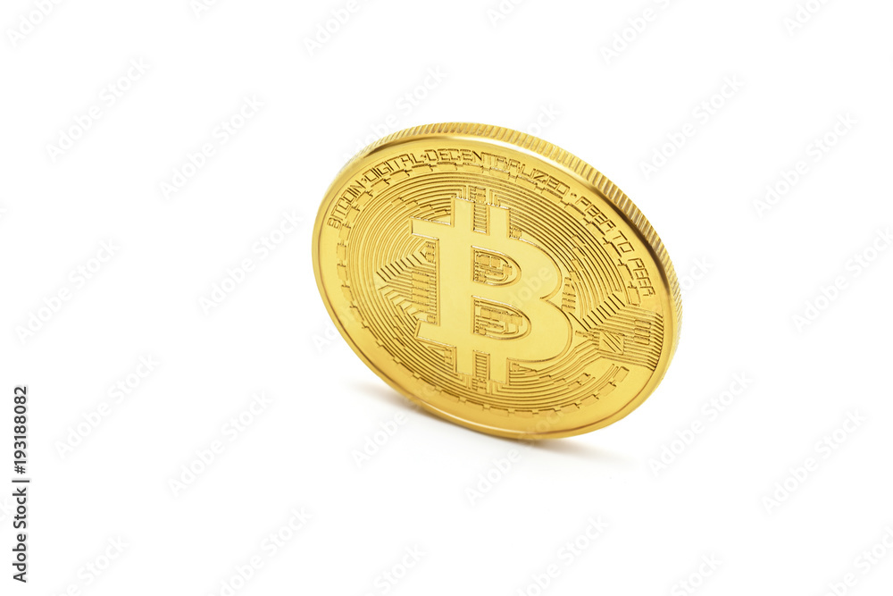 golden one bitcoin btc isolated on white background, concept of digital business currency and mining golden one bitcoin btc isolated on white background, concept of digital business currency and mining