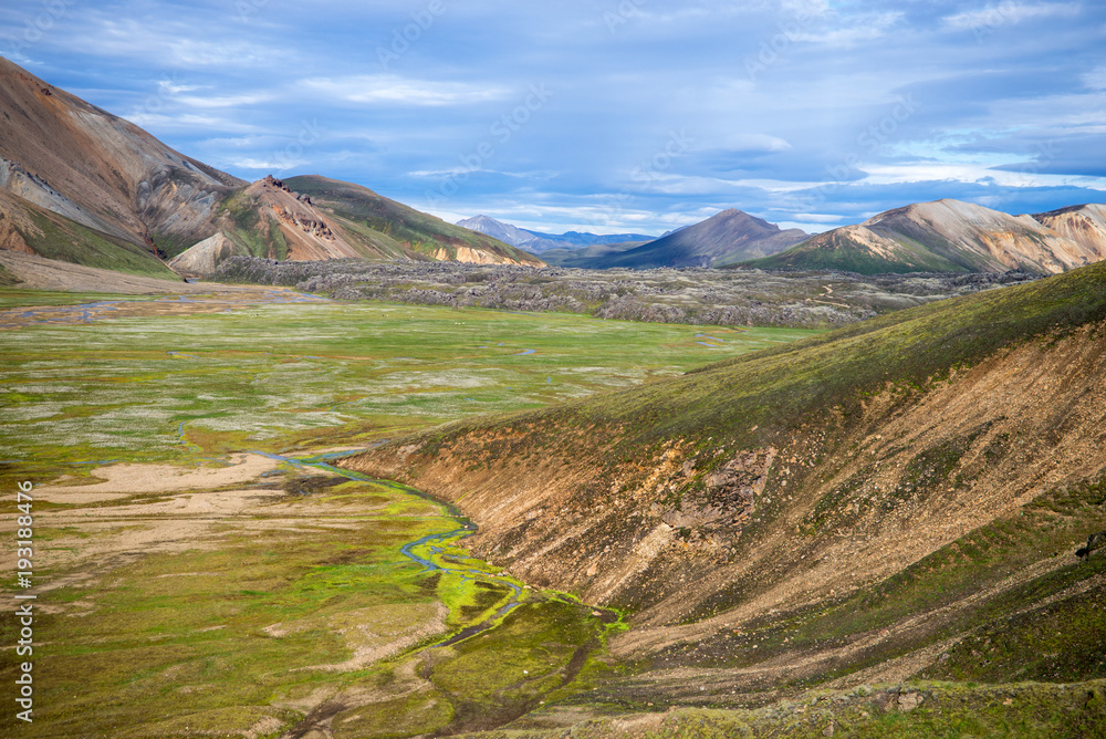 Volcanic mountains of Landmannalaugar in Fjallabak Nature Reserve. Iceland Volcanic mountains of Landmannalaugar in Fjallabak Nature Reserve. Iceland