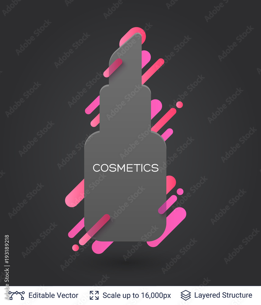 Fototapeta premium Black badge lipstick sticker.