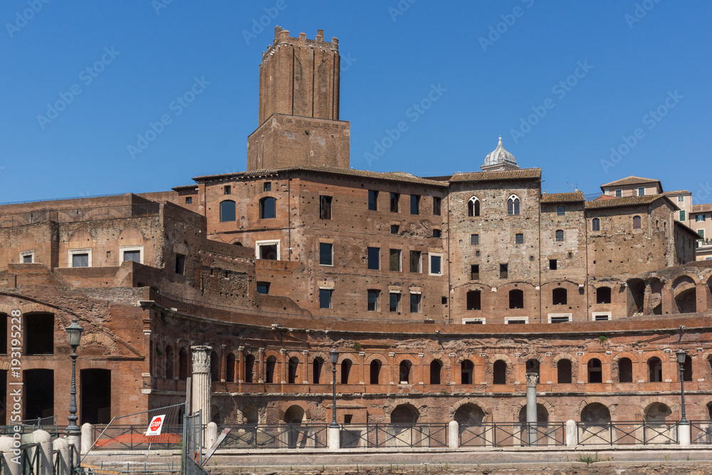 Amazing view of Augustus Forum in city of Rome, Italy