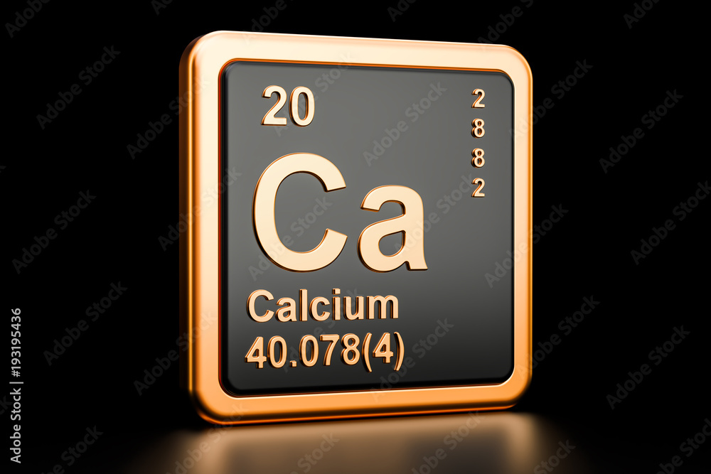 Calcium Ca chemical element. 3D rendering Calcium Ca chemical element. 3D rendering