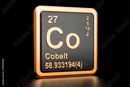 Vászonkép Cobalt Co chemical element. 3D rendering
