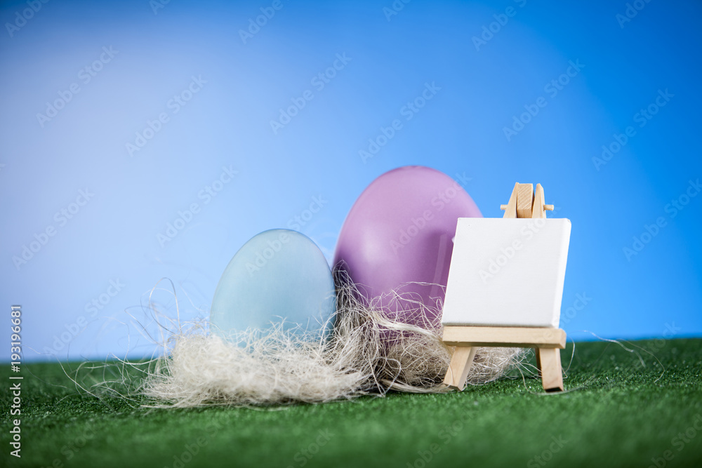 Malowane jajka na wielkanoc - obrazy, fototapety, plakaty 