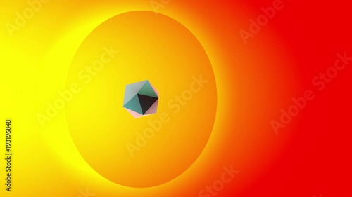 3d animation of a crystal flying through abstract matter.