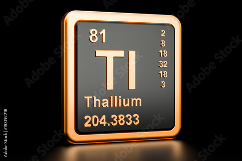 Thallium Tl chemical element. 3D rendering