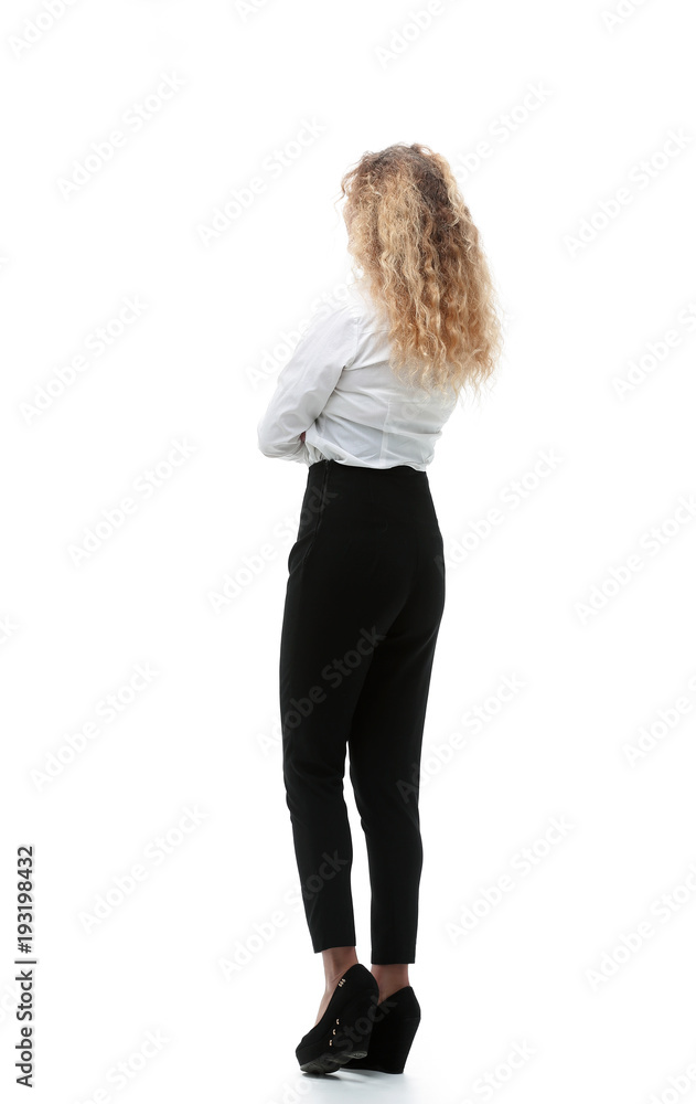 rear view.employee looking at copy space rear view.employee looking at copy space