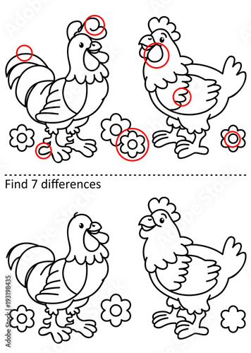 coloring book with farm animals vector