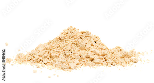 Peanut Butter Powder on a White Background