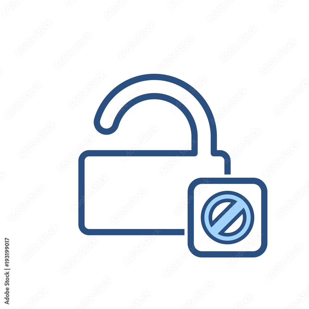 Blocked dont lock open security icon Blocked dont lock open security icon