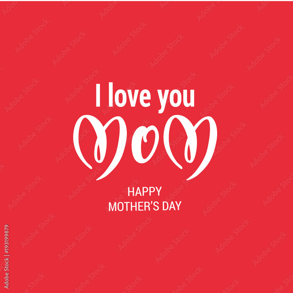 Red Mothers Day holiday card