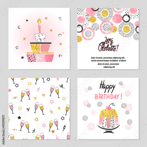 Happy Birthday cards set in...