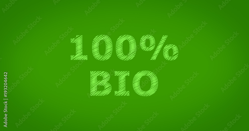 100% BIO - Scribble text on green background
100% BIO - Scribble text on green background