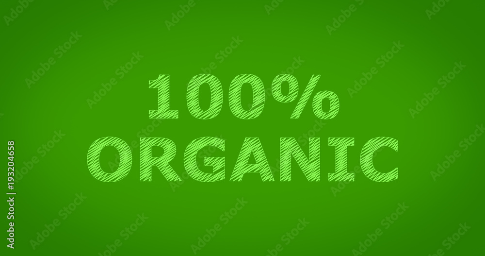 100% ORGANIC - Scribble text on green background
100% ORGANIC - Scribble text on green background
