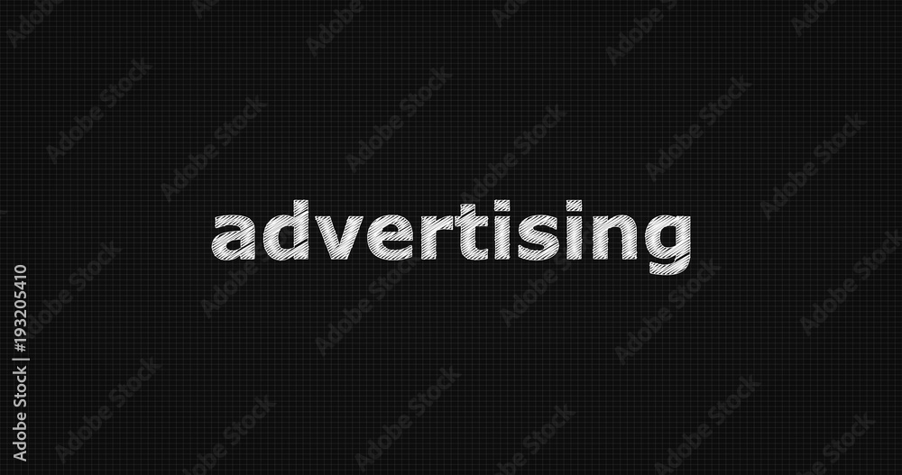 Advertising on black background