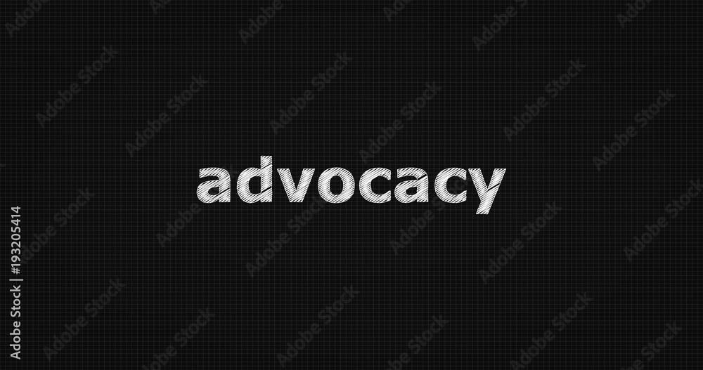 Advocacy on black background