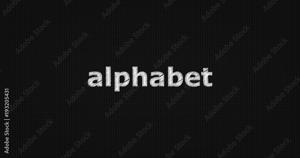 Alphabet marketing on black background
