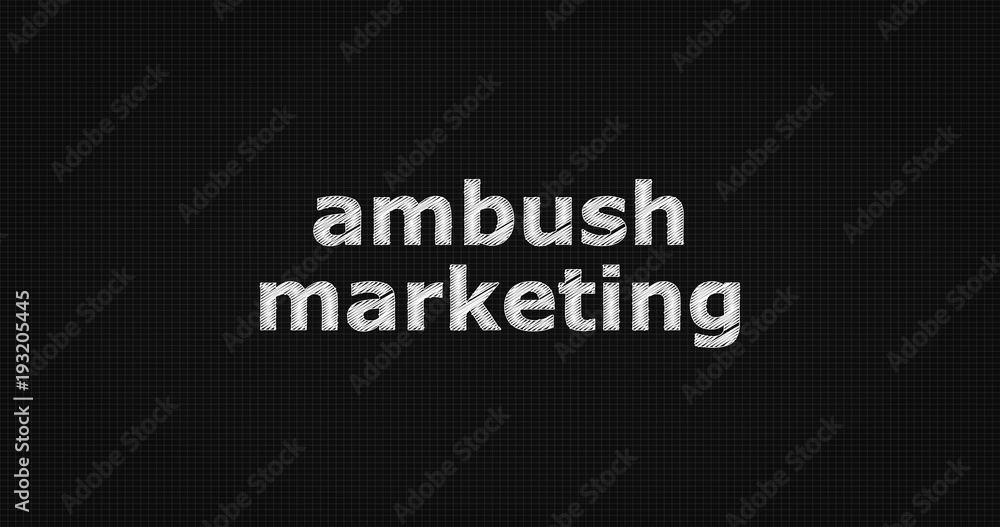 Ambush marketing on black background