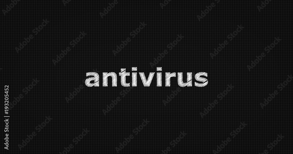 Antivirus word on black background