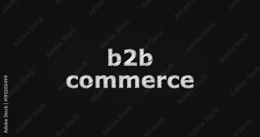 b2b commerce word on black background