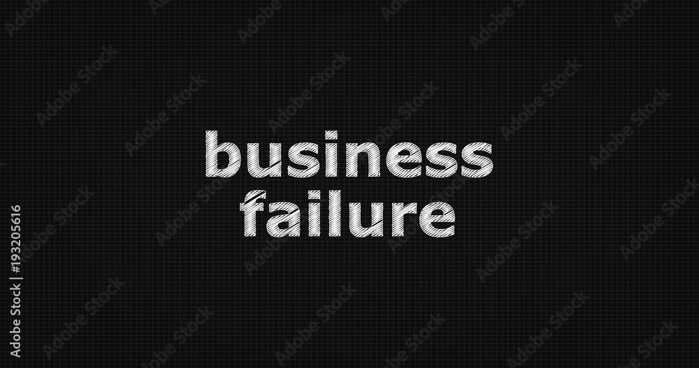 Fototapeta premium Business failure word on black background.
