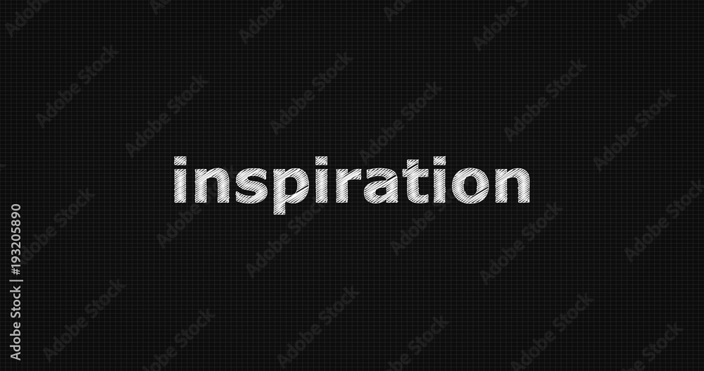 Inspiration word on black background.